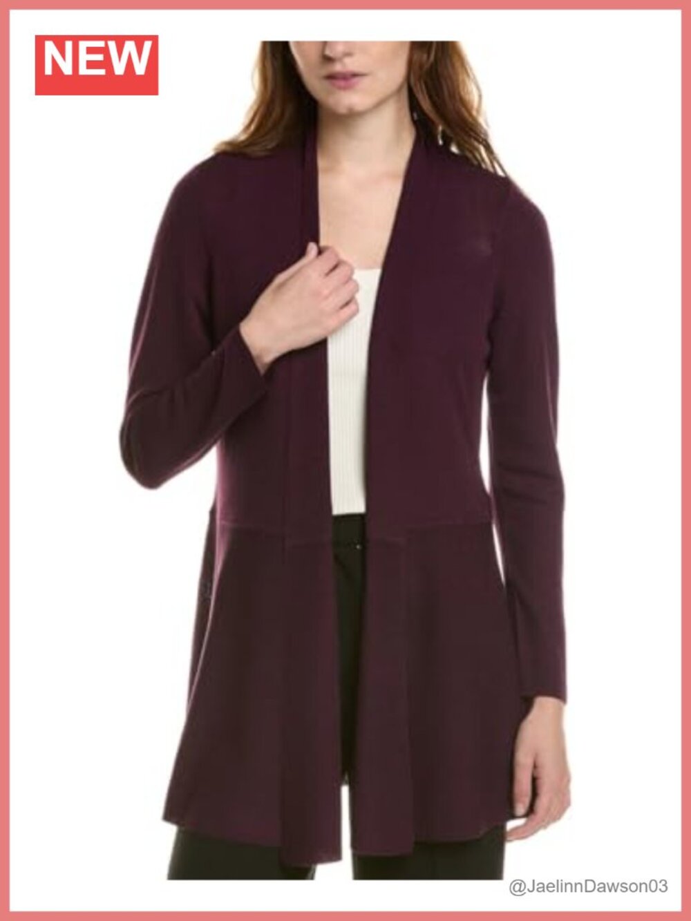 Anne Klein Monterey Long Sleeve Crew Neck Pullover Cardigan Sweater